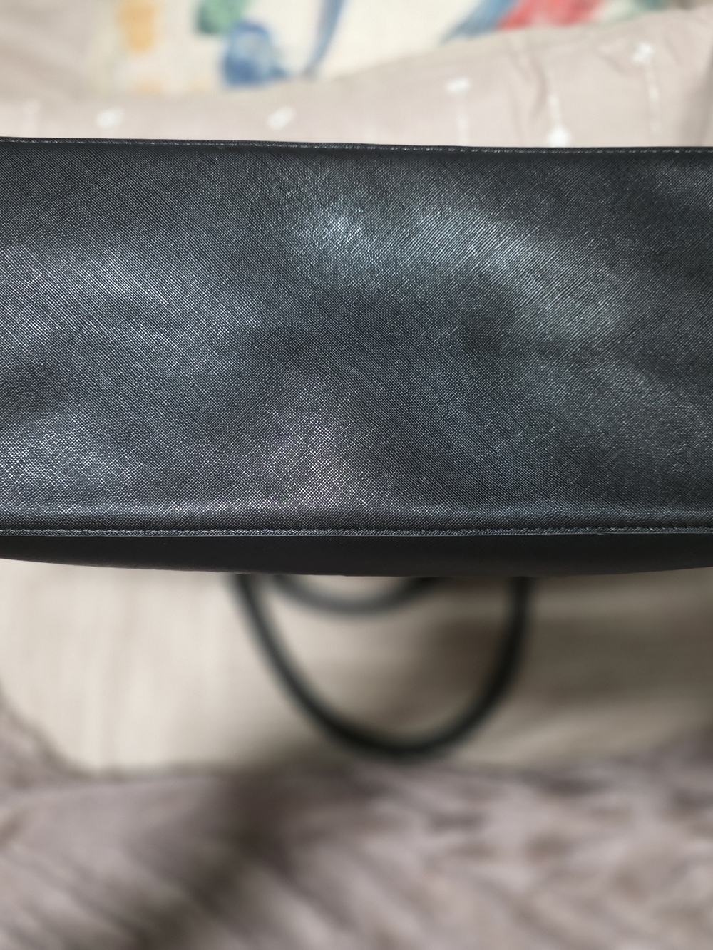 Black Statement LA/TC Tote Bag with White Typography - Picture 3 of 16